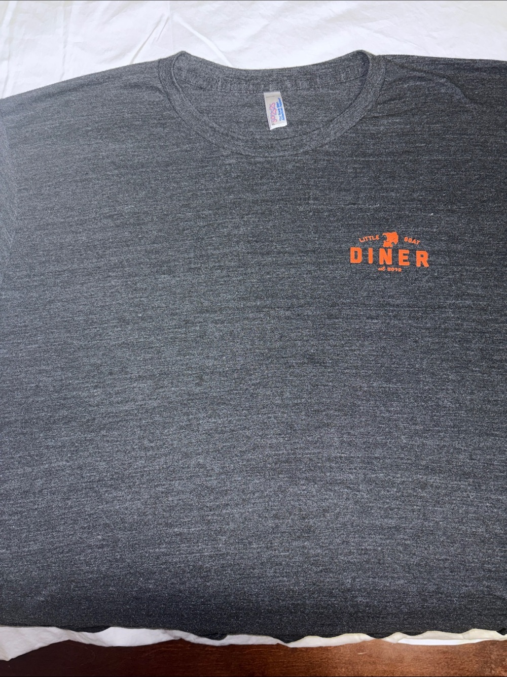 Vintage American Apparel - Men's Charcoal Graphic Diner Crew Neck Tee